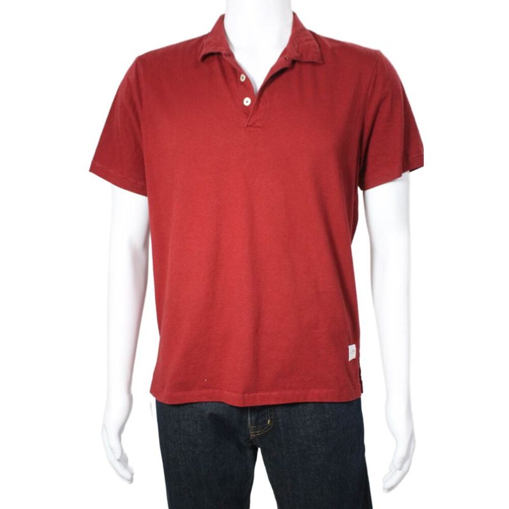 Five Four Mens Red 100% Cotton Collared Short Sleeve Polo Size M